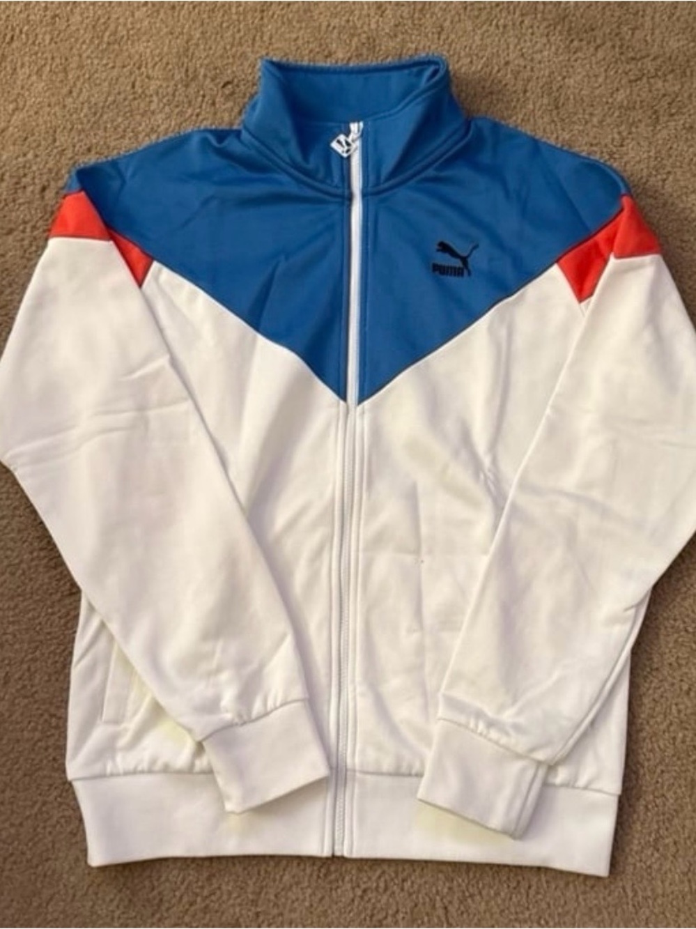 Puma Blue, White & Red Chevron Zip Track Jacket